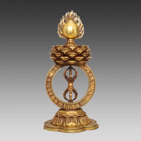A bronze gilt Mani orb ornament