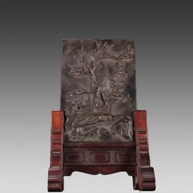 A Qing Dynasty Duanshi plum blossom poem interstitial