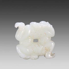 A piece of Qing Dynasty Hetian Jade's Four Joy Boys