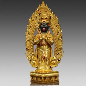 A gilt bronze painted Buddha statue of Zakiram