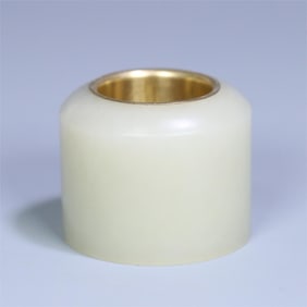 A piece of Hetian jade seed material wrapped with silver gilt wrench