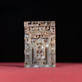 A piece of Hetian jade seed material is full of Shuanglong brand
