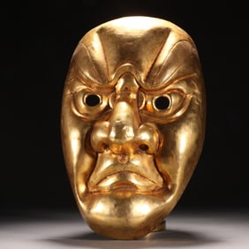 A Liaojin bronze gilt mask