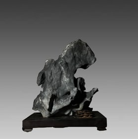 A piece of Qing Dynasty Lingbi stone cloud rolling clouds