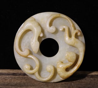A piece of dragon and phoenix hook cloud wall