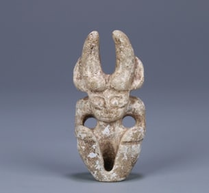 A piece of Hongshan culture high ancient jade sun god carving