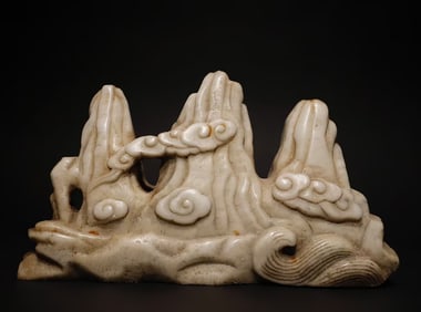 A piece of Qing Dynasty white marble desk Shanzi