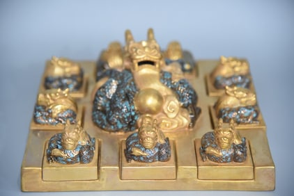 A set of Nine Dragon seals of the Qing Dynasty
