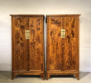 A pair of Huanghuali noodle cabinets