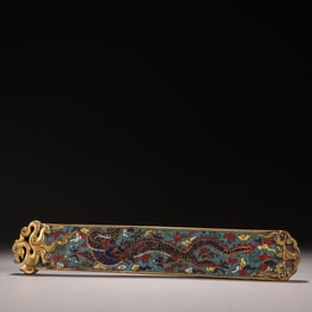 A piece of Qing Dynasty copper, gilt, cloisonné, enamel, colored dragon pattern paperweight