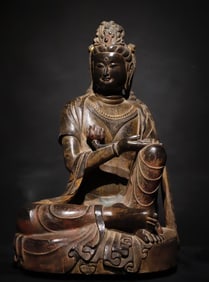 A piece of bluestone painted Guanyin in the Tang Dynasty
