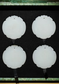 One piece of Hetian white jade, plum orchid, bamboo chrysanthemum, four gentlemen