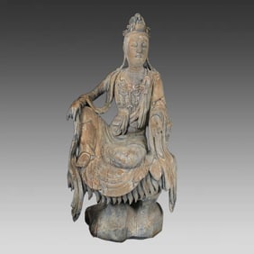 A piece of Nanmu Water Moon Guanyin from the Song Dynasty