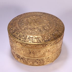 A set of Qing Dynasty bronze gilt Jiuzhou Qingyan prayer coins