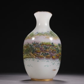 A piece of material tire painting enamel landscape figure picture appreciation bottle