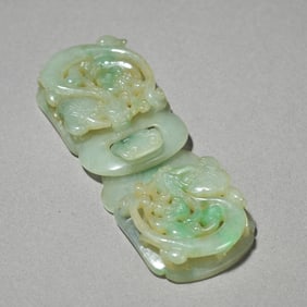 A piece of natural jadeite carved dragon from the Qing Dynasty dedicated to longevity