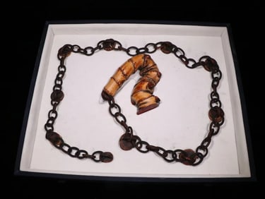 A set of bamboo root carved seals
