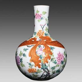 A piece of the Qianlong year of the Qing Dynasty pastel flower butterfly pattern ribbon celestial