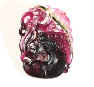 A two-tone tourmaline ornament