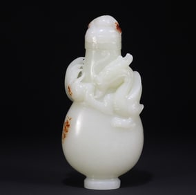 A piece of Panlong white jade bottle furnishings