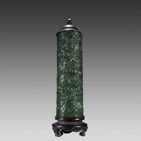 A piece of Hetian jasper blessing moire incense stick from the Qing Dynasty