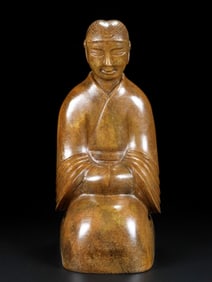 A piece of Han Dynasty Hetian jade kneeling people