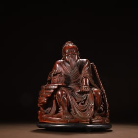An old Qing Dynasty bamboo carving figure ornament