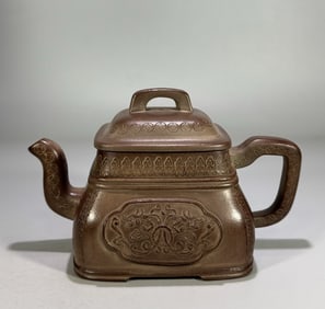 A piece of double-line waist rising square pot linen pattern