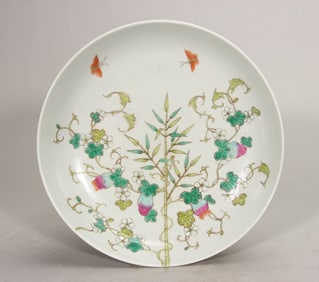 A piece of Qing Dynasty Guangxu pastel melon pattern plate