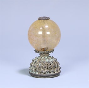 A piece of old hair crystal hat from the Qing Dynasty
