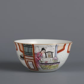 A pastel West Chambers teacup made in the Qianlong year of the Qing Dynasty