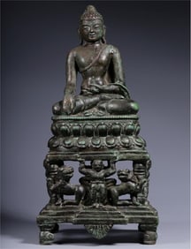 A bronze seated statue of the Buddha from the Qing Dynasty