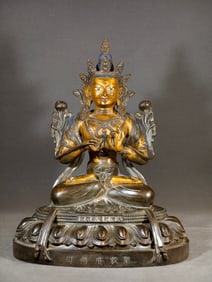 A bronze Buddha from the Qing Dynasty Liupin Buddha Building