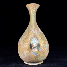 A Song Dynasty Ru porcelain copper coin rusty jade pot spring vase