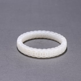 A piece of Hetian jade money pattern bracelet