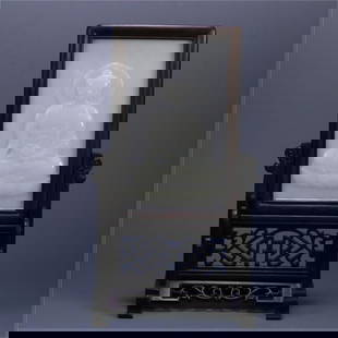 A piece of Hetian white jade Shakyamuni from the Qing Dynasty interstitial: Qing Dynasty Hetian white jade Sakyamuni interstitial Size: 30x27x11cm (The Dimensions Of All Batches Are Manually Measured.If You Need More Detailed Information, Please Contact Our Customer Service B