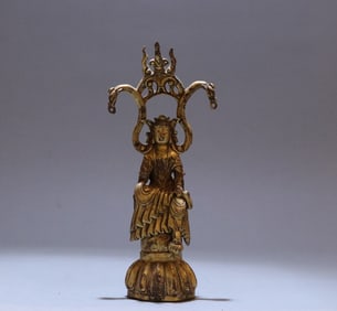 A bronze gilt Buddha statue of the Northern Wei Dynasty