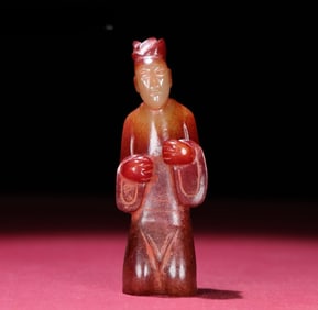 A piece of Hetian jade of the war Han is red and white, and the jade is full of nobles