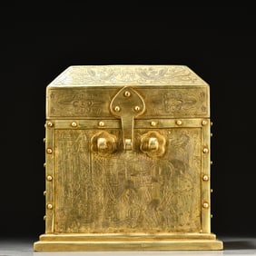 A sterling silver fetal gilt march map square box