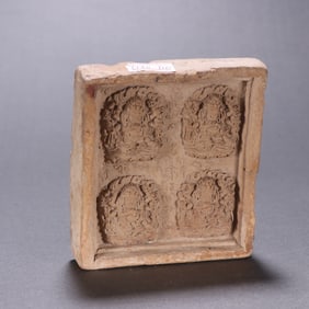 One tsa-tsa mould clay sculpture of four Mahakala