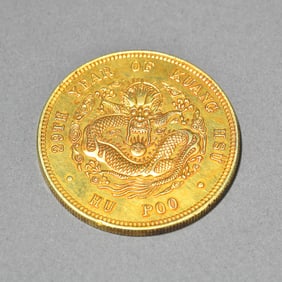 One piece of bronze gilt gold coin