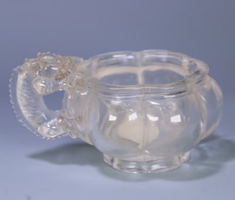 One piece of natural crystal dragon ear cup