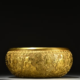 A bronze gilt arhat bowl