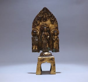 A bronze gilt Buddha statue of the Northern Wei Dynasty