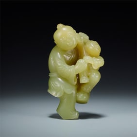 A piece of Qing Dynasty Hetian topaz boy