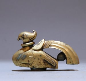A bronze gilt phoenix bird of the Northern Wei Dynasty