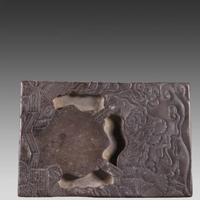 A piece of Duanshi landscape figure inkstone