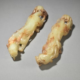 A pair of Ancient Jade Beasts