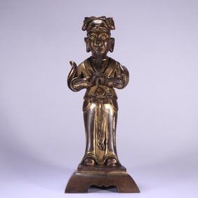 A bronze gilt statue of Guan Ping in the Ming Dynasty
