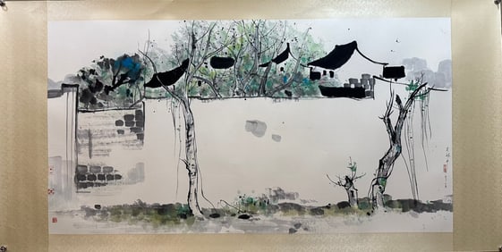 A color ink work by Wu Guanzhong